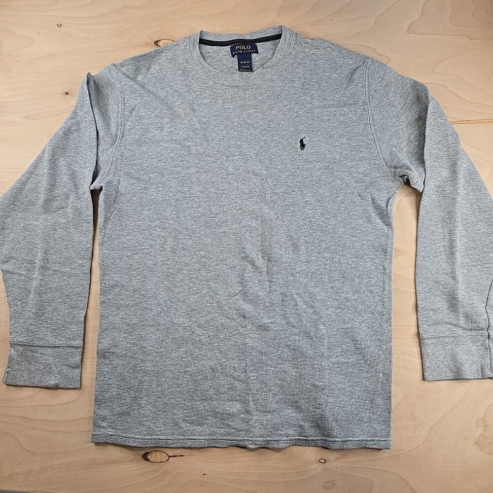 Polo Ralph Lauren Grey Crewneck Waffle Sleep Thermal Shirt Pony XL